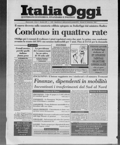 Italia oggi : quotidiano di economia finanza e politica